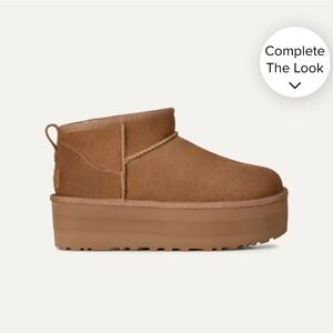 UGG Classic Ultra Mini Platform Tan Suede Ankle Boots Size Womens 9